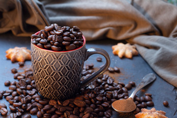 cup full of coffee beans