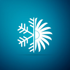 Air conditioner icon isolated on blue background. Flat design. Vector Illustration