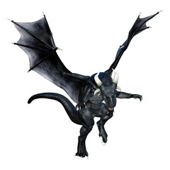 3D Rendering Fairy Tale Dragon on White