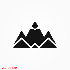 Mountain icon logo, illustration, vector sign symbol for design