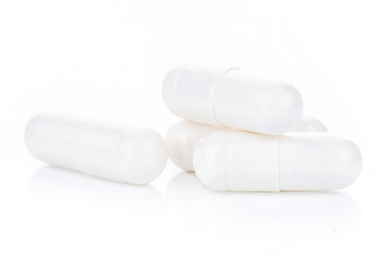 White Capsule On White Background.