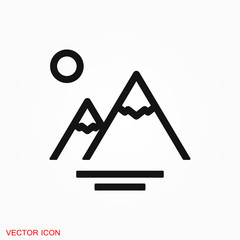 Mountain icon logo, illustration, vector sign symbol for design
