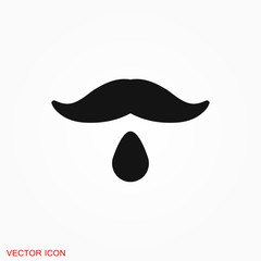 Mustache icon logo, illustration, vector sign symbol for design