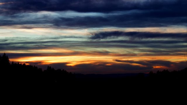UHD 4k time lapse video of clouds from sunset to blue hour in Oregon 3840x2160