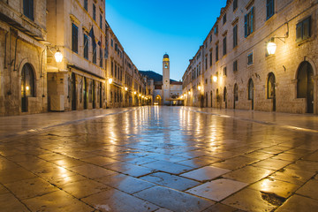 Fototapeta na wymiar Old town of Dubrovnik at twilight, Dalmatia, Croatia