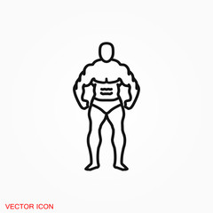 Muscle icon logo, illustration, vector sign symbol for design