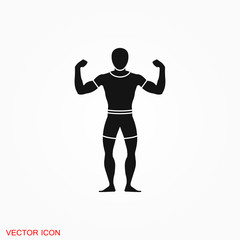 Muscle icon logo, illustration, vector sign symbol for design