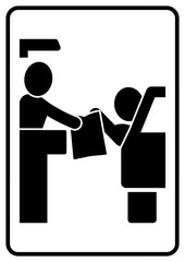 lgd19 LogoGraphicDesign - german - Übergabe: Autoschalter mit Kfz und Warenübergabe - hochformat - english - drive-in: vehicle / product - A1 A2 A3 A4 Poster - black xxl g7132