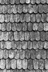 old wooden shingles on the roof