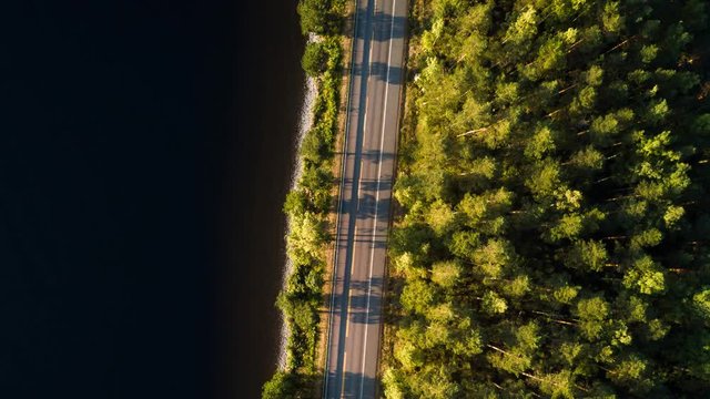 Overhead view of shore road cinemagraph animation