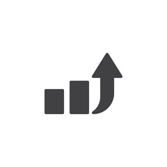 Fototapeta premium Increase graph arrow vector icon. filled flat sign for mobile concept and web design. Growing graph arrow simple solid icon. Symbol, logo illustration. Pixel perfect vector graphics