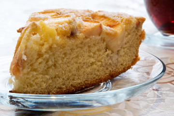 Cooking Sponge Cake with Apples, Charlotte