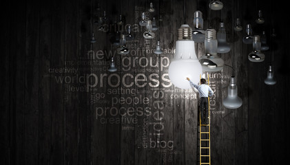 Fototapeta premium Great idea for success achieving. Mixed media