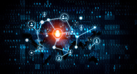 Obraz premium Social communication and networking. Mixed media