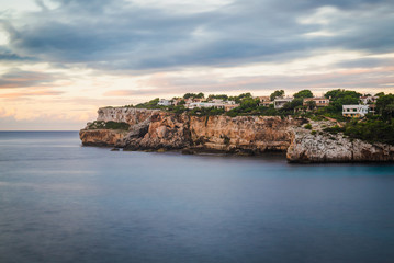Seaside view from Cala Almonia, beautiful wild natural beach on Mallorca island