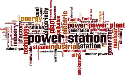 Power station word cloud