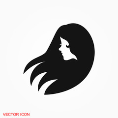 Hair salon icon logo, vector illustration, sign symbol for design