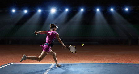 Big tennis player. Mixed media