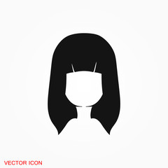 Hair salon icon logo, vector illustration, sign symbol for design