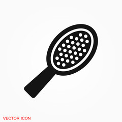 Hair brush icon logo, illustration, vector sign symbol for design