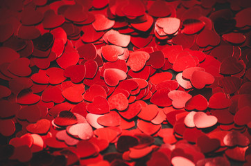 Lots of red hearts romantic abstract background