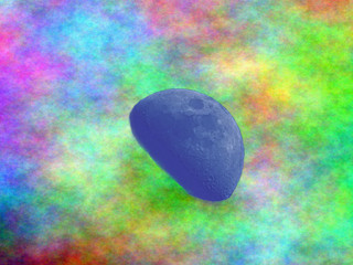 Mond im Sternenstaub-Nebel © HatzBatz