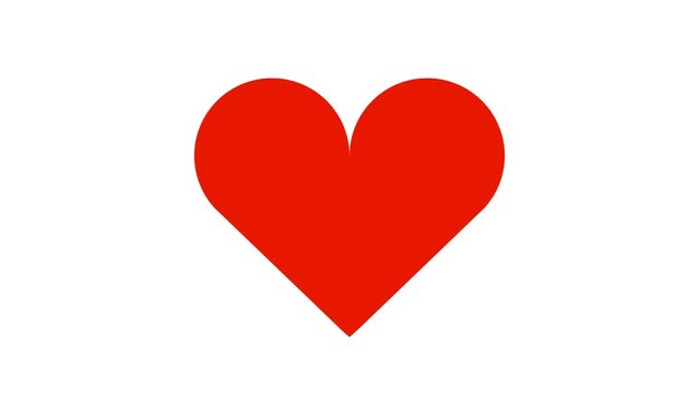 Colorful rainbow lgbt heart becomes red like a symbol of love on white background animation
