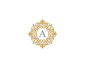 Monogram Letter A Frame Logo Icon 001