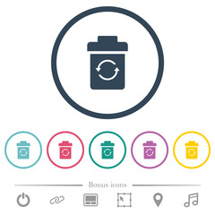 Undelete flat color icons in round outlines
