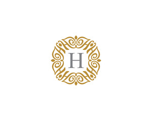 Monogram Letter H Frame Logo Icon 001