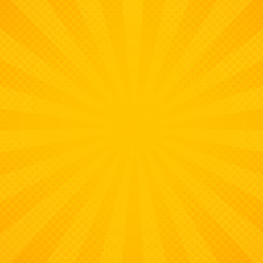 Abstract sun of yellow and orange radiance rays pattern background.