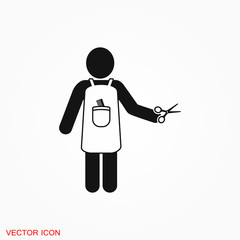 Hairdresser icon logo, illustration, vector sign symbol for design