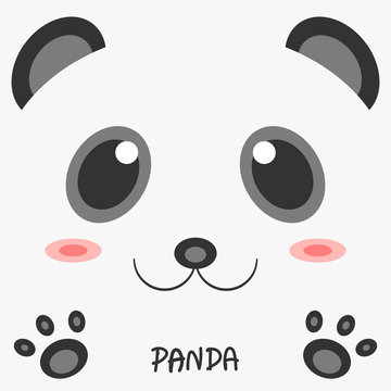Abstract drawing animal panda picture 2d design.