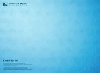 Abstract gradient blue of science pentagon technology futuristic pattern background.