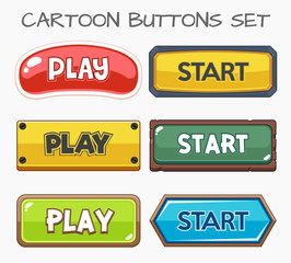 Cartoon buttons set game.Vector illustration