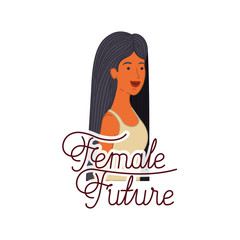 woman with label female future avatar character