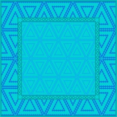 Obraz premium Design Of A Geometric Pattern . Vector Illustration. For Print Bandana, Tablecloth, Fashion. Blue color