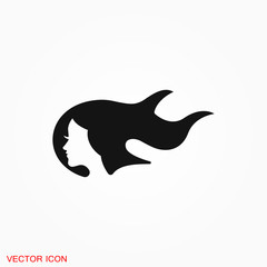 Hairstyle icon. Premium quality graphic design. logo, illustration, vector sign symbol for design