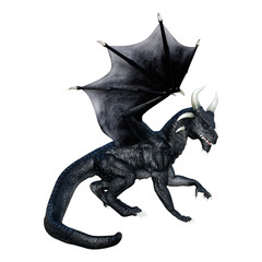 3D Rendering Fairy Tale Dragon on White