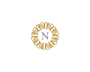 Monogram Letter N Frame Logo Icon 001