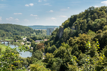 Zementwerk in Harburg, Schwaben, Deutschland