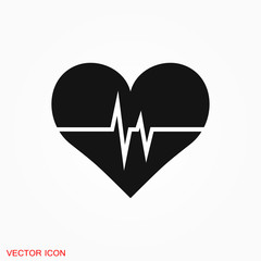 Heartbeat icon logo, illustration, vector sign symbol for design