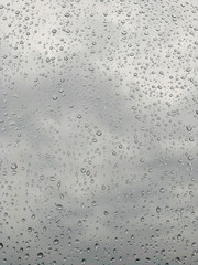 background with rain drops on window pane