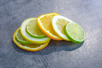 Orange Zitrone Limette Scheiben