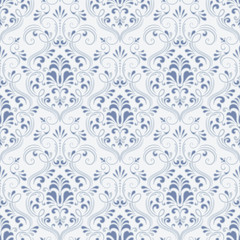 Fototapeta premium Vector damask seamless pattern background. Classical luxury old fashioned damask ornament, royal victorian seamless texture for wallpapers, textile, wrapping. Exquisite floral baroque template.