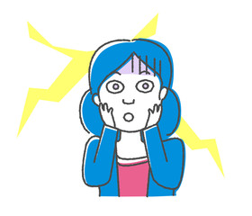 驚いて青ざめる女性