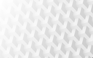 White blurred abstract background with geometric pattern with 3d effect.