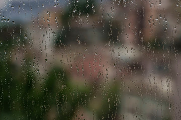 background rain drops on a window pane