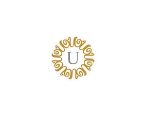 Monogram Letter U Frame Logo Icon 001