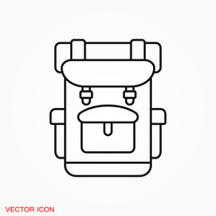 Backpack icon logo, illustration, vector sign symbol for design